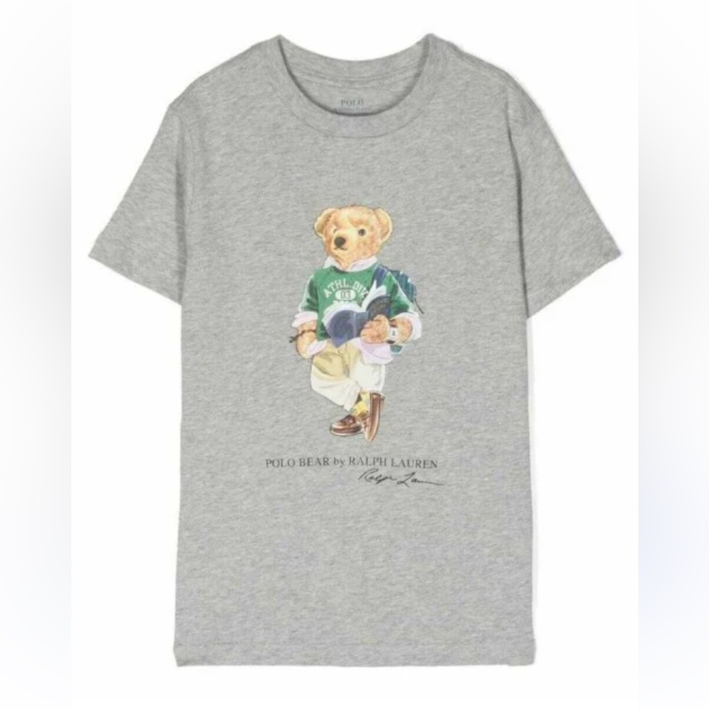 GIRL’S GREY POLO BEAR BY RALPH LAUREN SHIRT